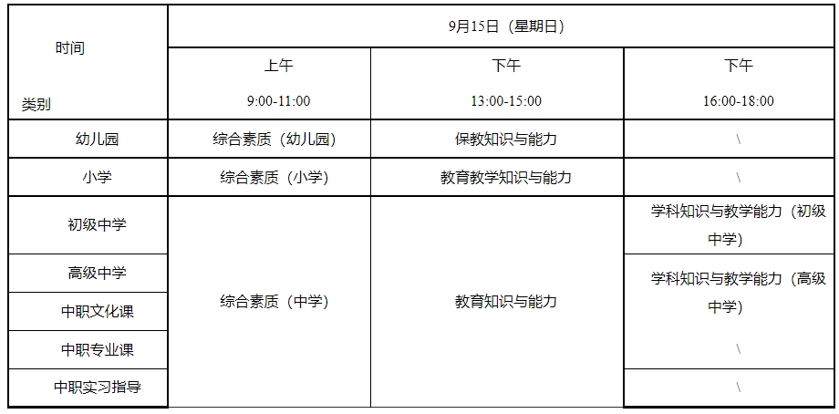 教師資格證筆試考試時(shí)間